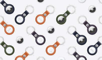 AirTag with colorful keychains and loops