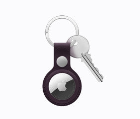 AirTag FineWoven Key Ring in Blackberry